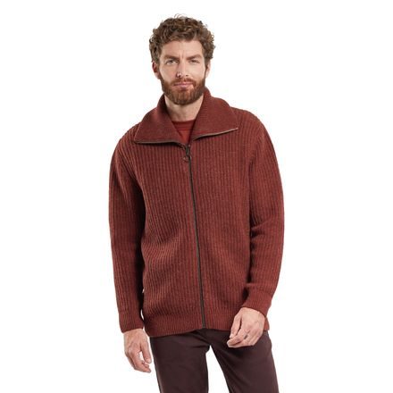 Armor Lux Heritage Ribbed Cardigan — Deep Paprika