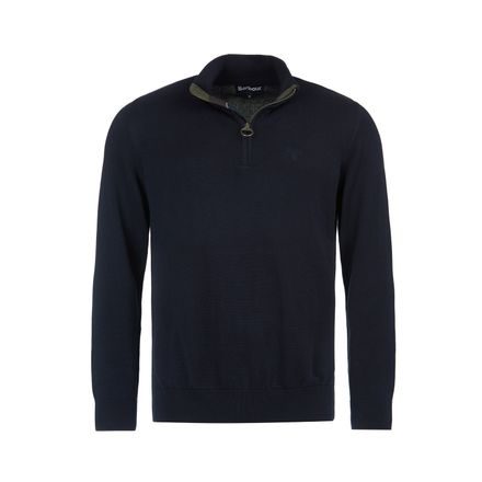 Barbour Pima Cotton Half Zip Sweater — Navy