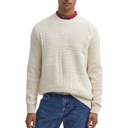 Barbour Casey Cable-Knit Crew Neck Jumper — Whisper White