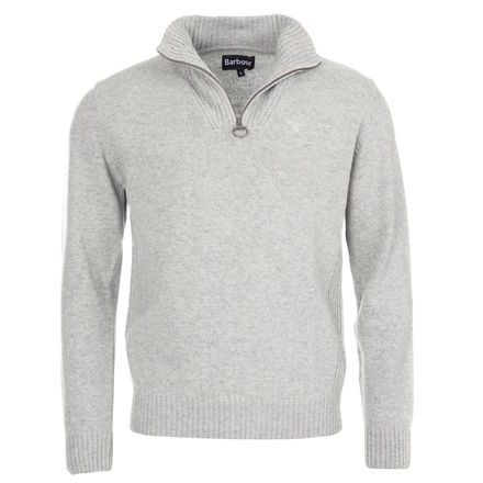 Barbour Essential Lambswool Half Zip Sweater — Grey