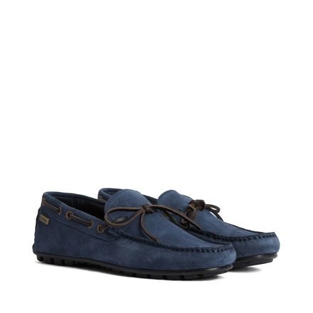 Barbour Courage Driving Shoes — Shark Blue Suede