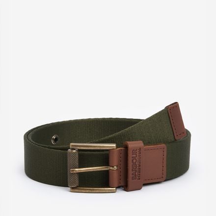 Barbour International Chester Webbed Belt — Military Olive