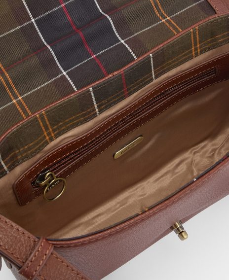 Barbour Rosa Leather Crossbody Bag — Brown