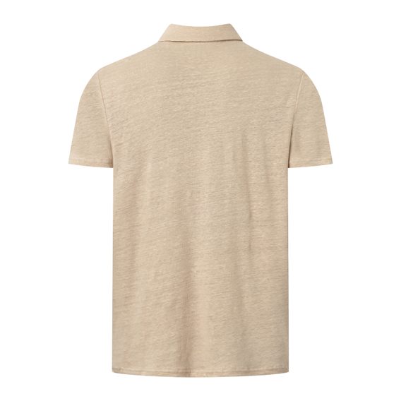 Lanena polo majica Knowledge Cotton Apparel — Safari
