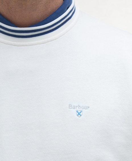 Barbour Rosford Tipped Sweatshirt — Whisper White