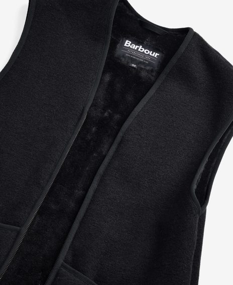 Barbour Warm Pile Zip-In Liner — Black