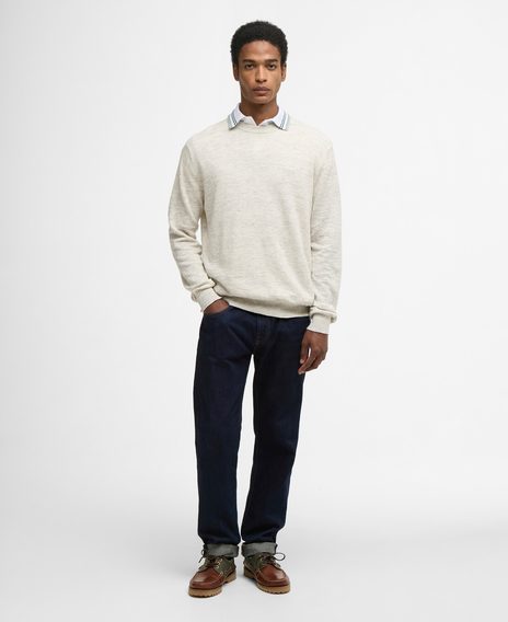 Barbour Flaxby Linen Blend Crew Neck — Neutral