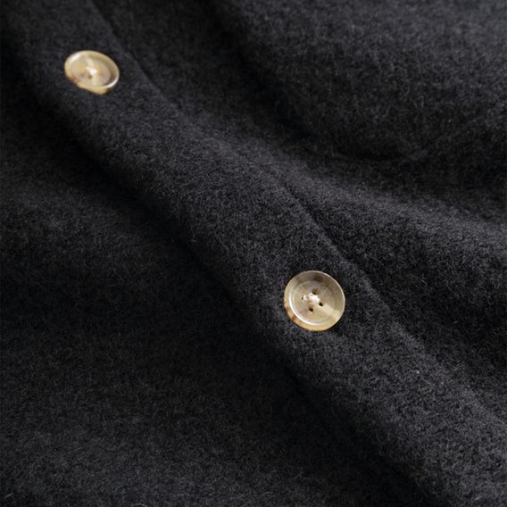 forét Ivy Wool Overshirt — Black