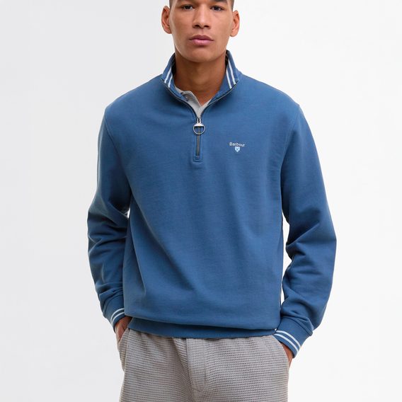 Barbour Rosford Half-Zip Sweatshirt — Dark Denim