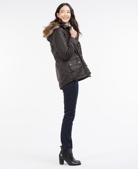 Barbour Kelsall Waxed Cotton Parka Jacket — Rustic