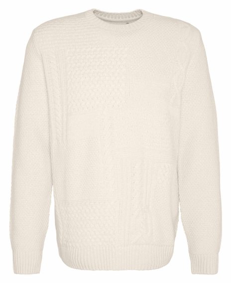 Barbour Casey Cable-Knit Crew Neck Jumper — Whisper White