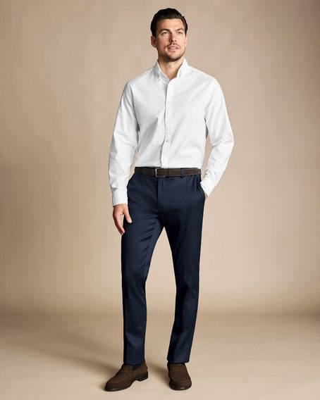 Charles Tyrwhitt Smart Stretch Texture Pants — Denim Blue