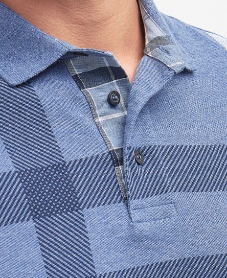 Barbour Blaine Oversized Tartan Polo Shirt — Chambray