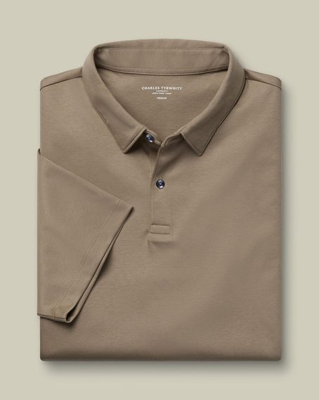 Charles Tyrwhitt Smart Jersey Polo — Mocha