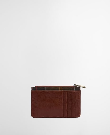 Barbour Alder Leather Card Holder — Brown