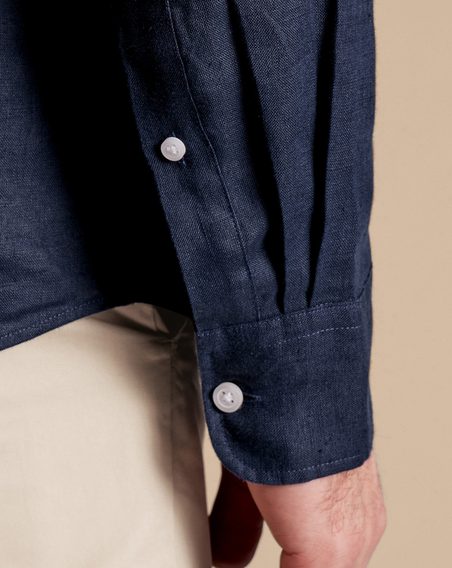 Charles Tyrwhitt Pure Linen Shirt — Navy