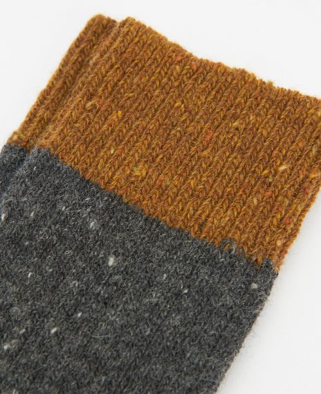 Barbour Houghton Socks — Charcoal/Ochre