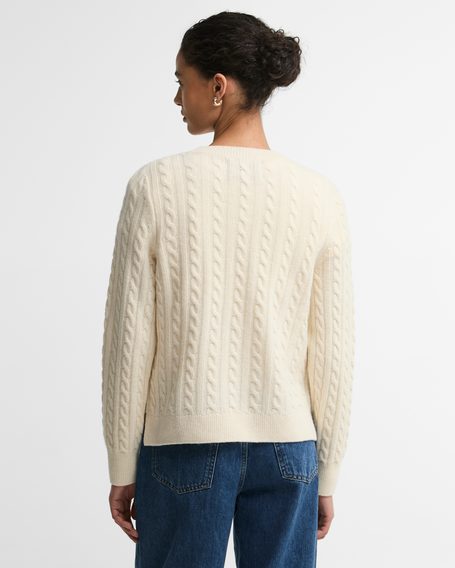 Barbour Ashdown Relaxed Cable-Knit Jumper — Ecru