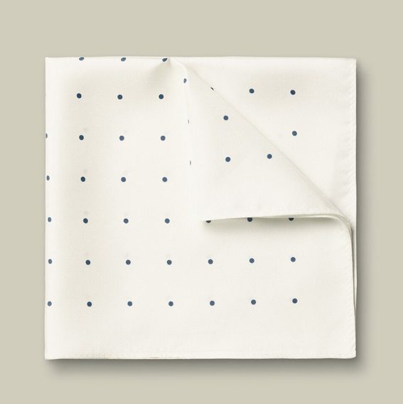 Charles Tyrwhitt Silk Spot Pocket Square — Ivory