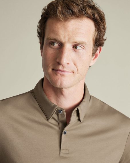 Charles Tyrwhitt Smart Jersey Polo — Mocha