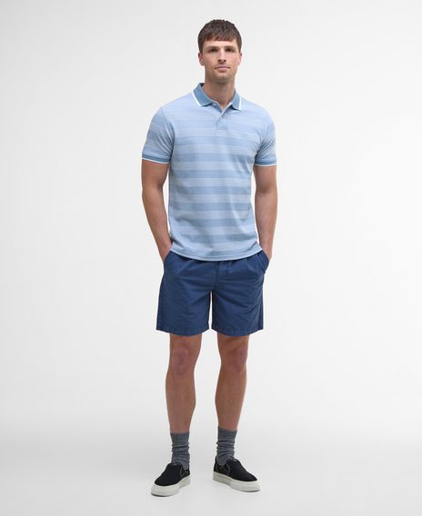Barbour Branton Striped Polo Shirt — Bleached Blue