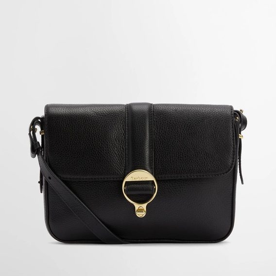 Barbour Rosa Leather Crossbody Bag — Black