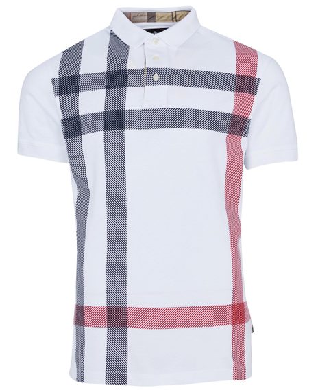 Barbour Blaine Oversized Tartan Polo Shirt — White
