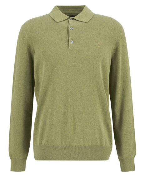 Barbour Pima Cotton Knitted Polo Shirt — Laurel Green