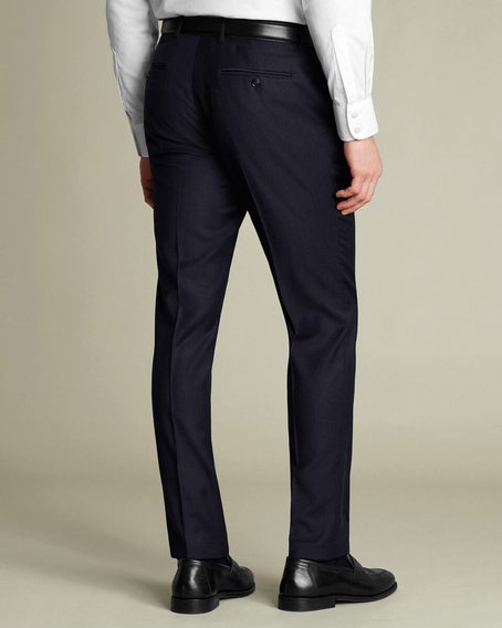 Charles Tyrwhitt Wool Stretch Trousers — Navy