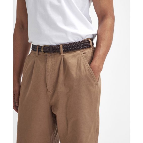 Barbour Washed Stretch Relaxed Trousers — Stone