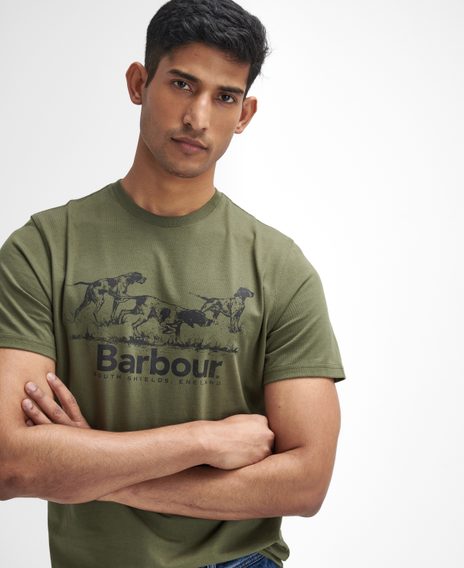 Barbour Field Dog Graphic T-Shirt — Mid Olive