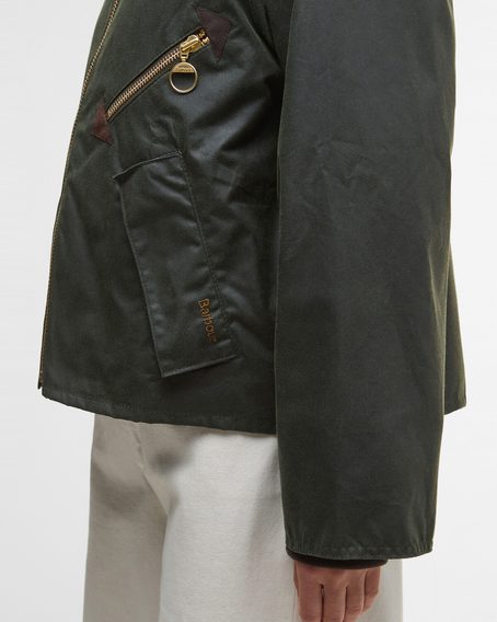 Barbour Arlene Waxed Jacket — Fern
