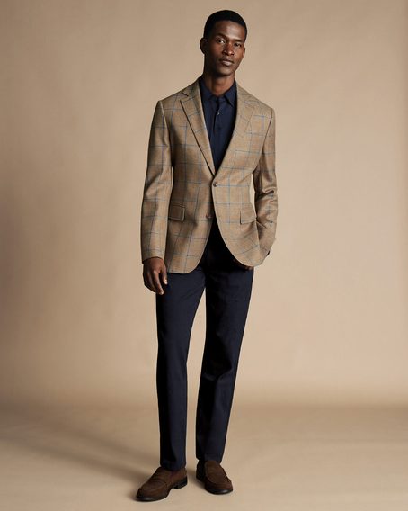 Charles Tyrwhitt Windowpane Wool Texture Jacket