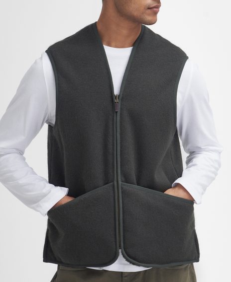 Barbour Warm Pile Zip-In Liner — Sage