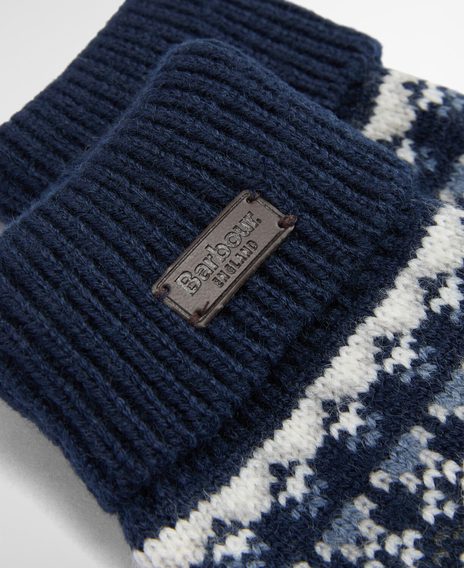 Barbour Marlow Fair Isle Gloves — Navy
