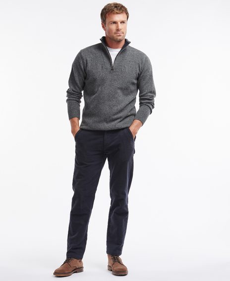 Barbour Nelson Essential Half Zip Sweatshirt — Storm Grey