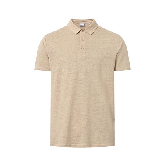 Lanena polo majica Knowledge Cotton Apparel — Safari