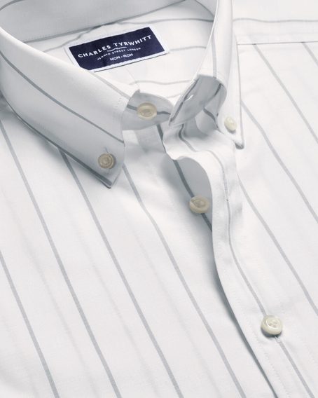 Charles Tyrwhitt Non-Iron Stretch Poplin Slub Shirt — White