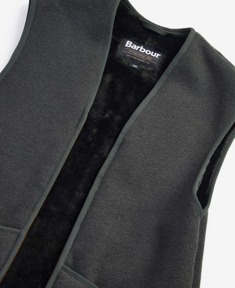 Barbour Warm Pile Zip-In Liner — Sage