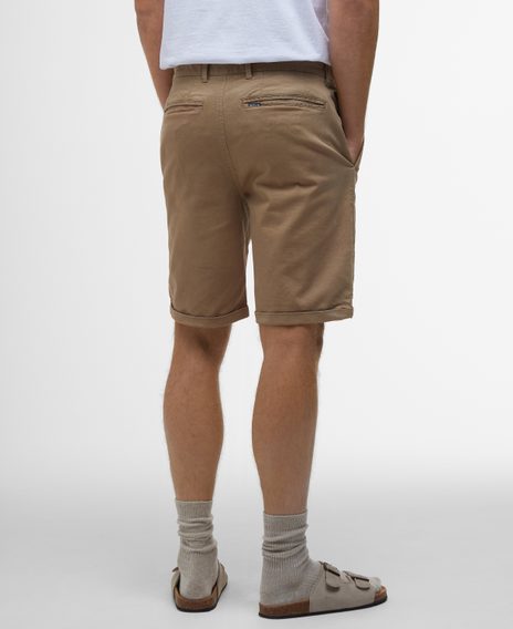 Barbour Washed Twill Chino Shorts — Stone