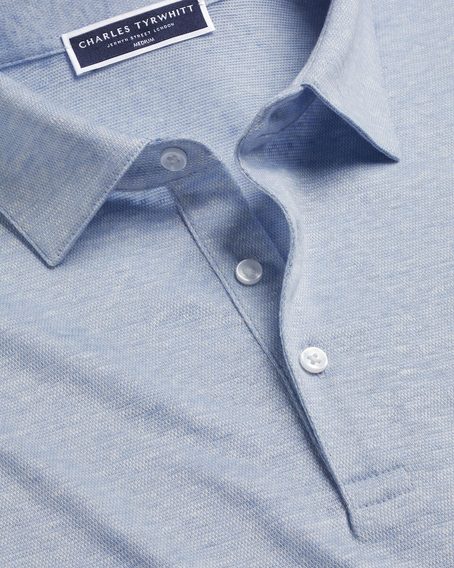 Charles Tyrwhitt Pure Linen Polo — Sky Blue
