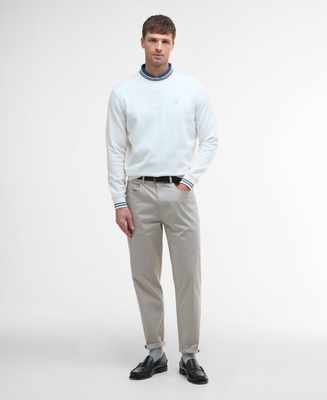 Barbour Rosford Tipped Sweatshirt — Whisper White
