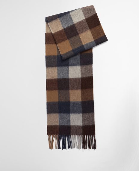 Barbour Large Tattersall Scarf — Bronze Brown