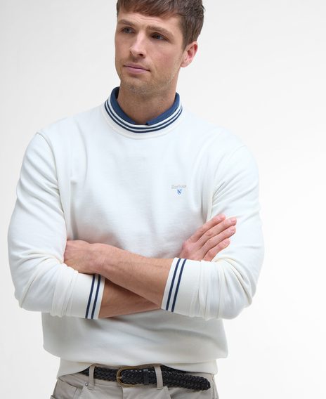 Barbour Rosford Tipped Sweatshirt — Whisper White