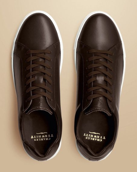 Charles Tyrwhitt Leather Sneakers — Dark Chocolate