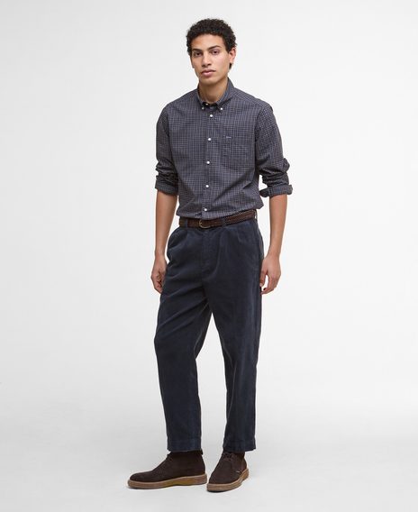 Barbour Lomond Tailored Shirt — Wine Red Tartan