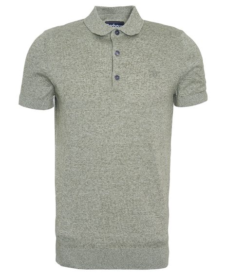 Barbour Buston Knitted Polo Shirt — Olive Marl