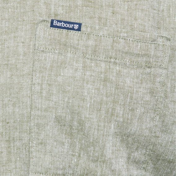 Ljetna košulja od lana i pamuka Barbour Nelson - Bleached Olive