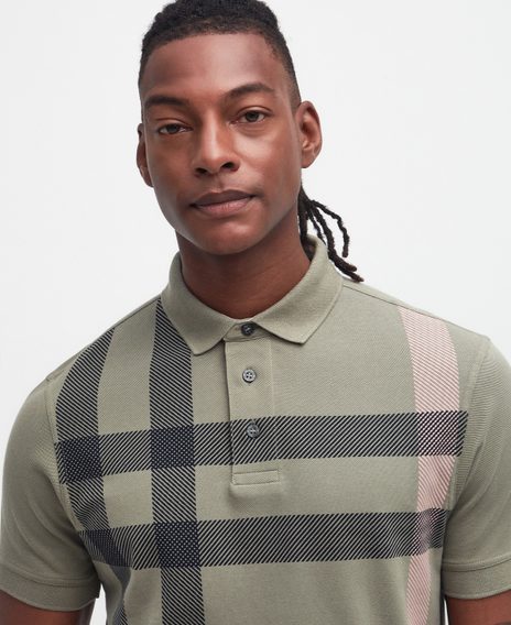 Barbour Blaine Oversized Tartan Polo Shirt — Dusty Green