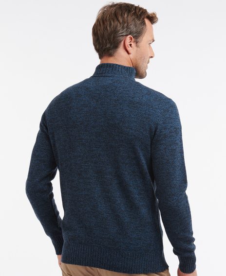 Barbour Essential Lambswool Half Zip Sweater — Navy Mix